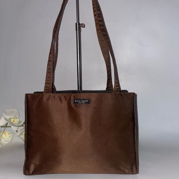 Kate Spade Brown Satiny Shoulder Bag Brown - Picture 1 of 12
